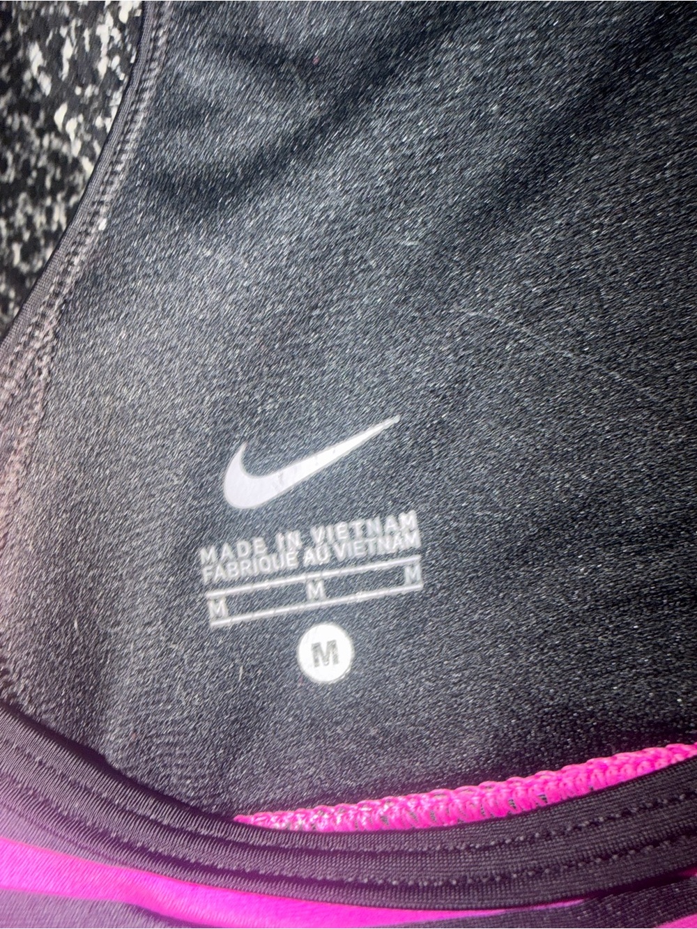 Nike Layered Drape Racerback Tankini Top Pink Striped Athletic Swim Size Medium - Picture 7 of 7